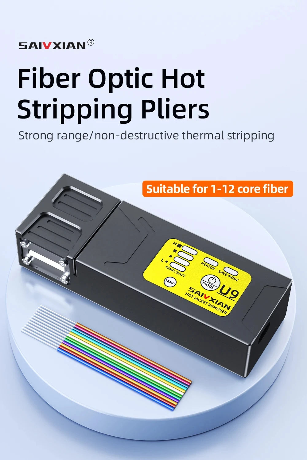 U9 Heated Thermal Stripper Pliers Optical Fiber Cable Stripping Slitter Ribbon Hot Cable Fusion Tool for Precision Wiring
