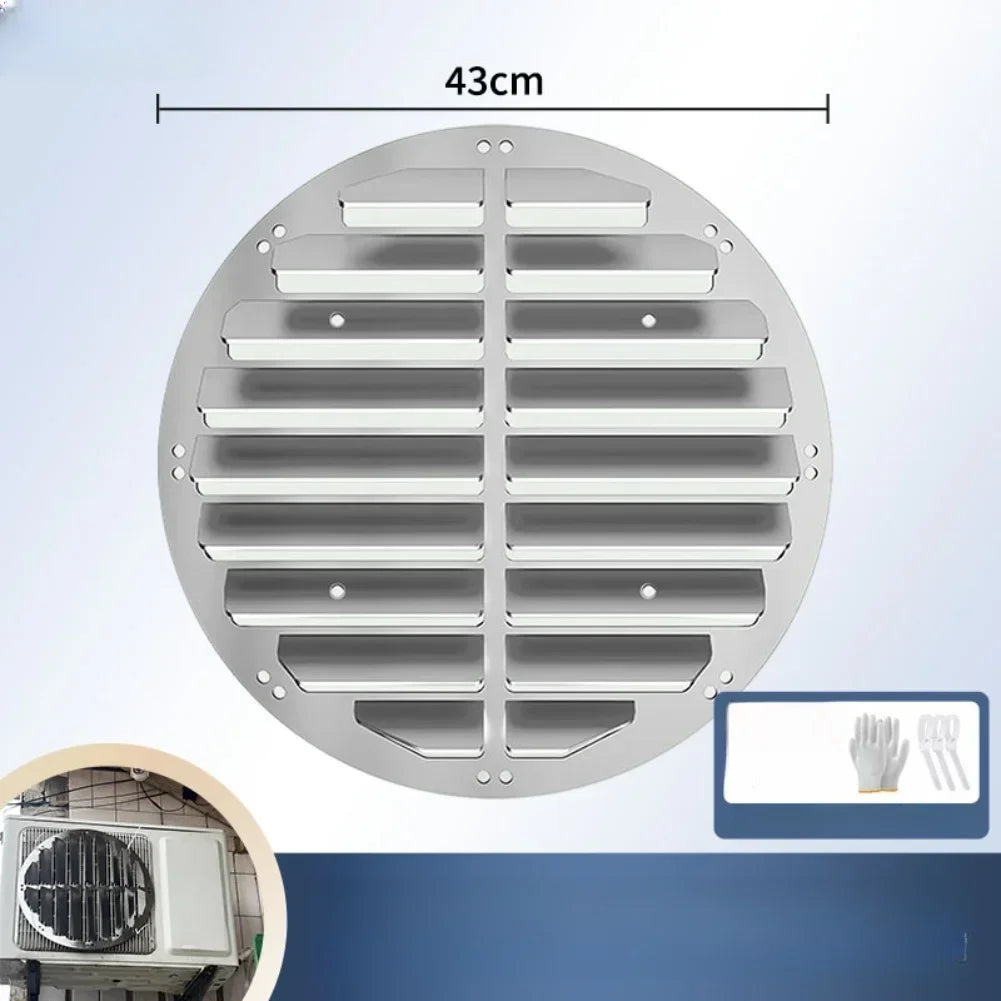 Stainless Steel AC Outdoor Air Guide Plate, No Drilling, Efficient Heat Dissipation, Fits Most Home AC Units