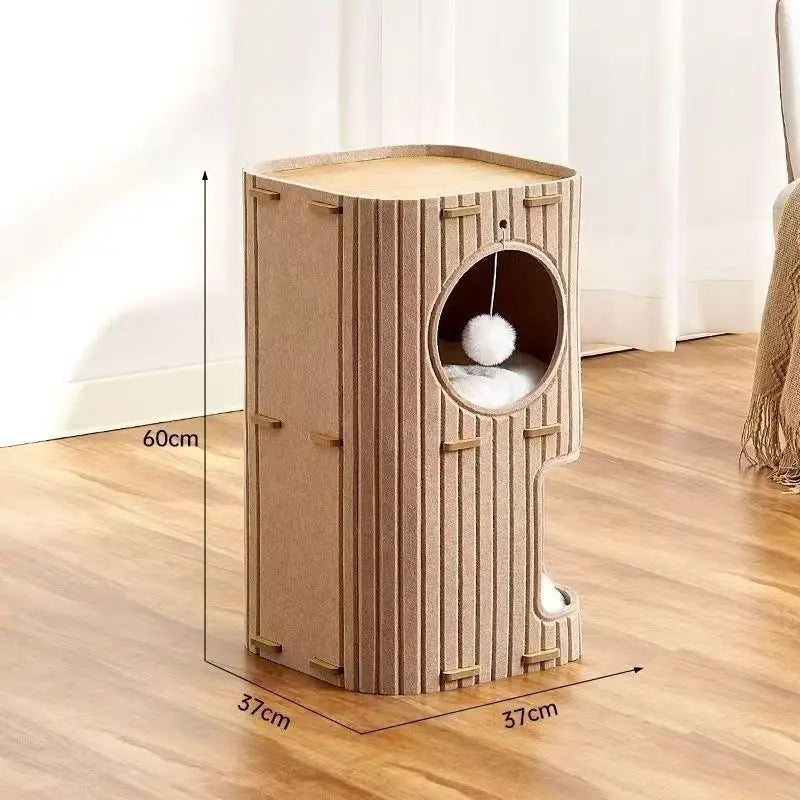 Luxury Multi layer Pet Four season Drilling Integrated Cat Tree Hole Double layer Grab Board Closed Universal Cat House