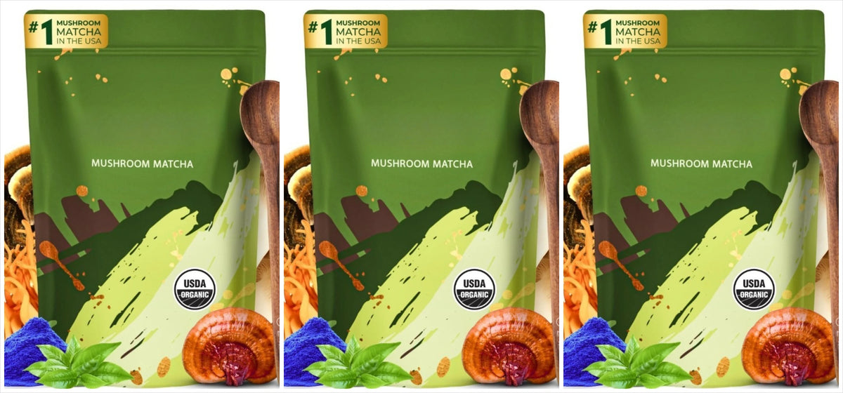Organic Mushroom Matcha Supplement with Ganoderma Lucidum Lion’s Mane 180g of Natural Nutrients