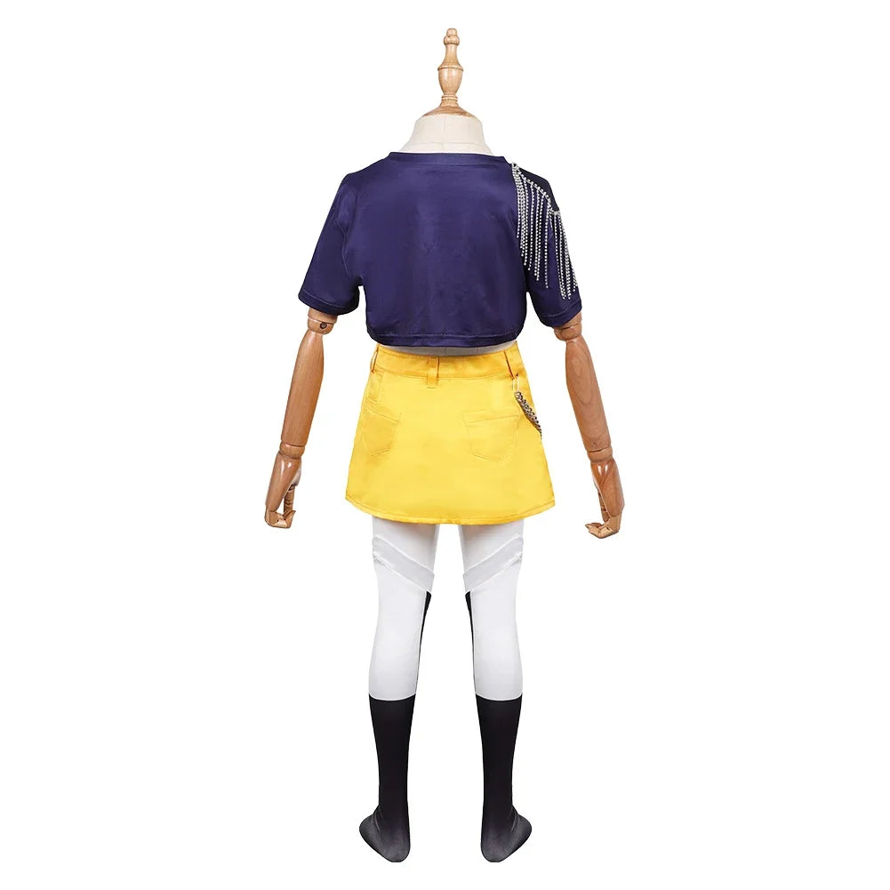 2025halloweenDémons enfants Mira Zoey Cosplay 2025 chasseurs Costume filles T-shirt jupe chaussettes tenues Roleplay Halloween