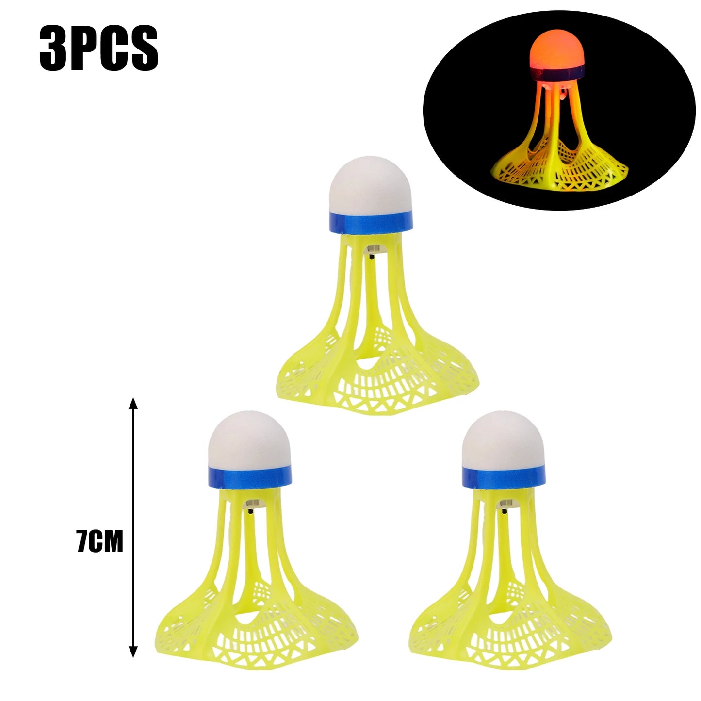 LED Luminous Badminton Shuttlecock Glow in The Dark Nylon Birdies Windproof Outdoor Night Training Sports Fitness Green Red
