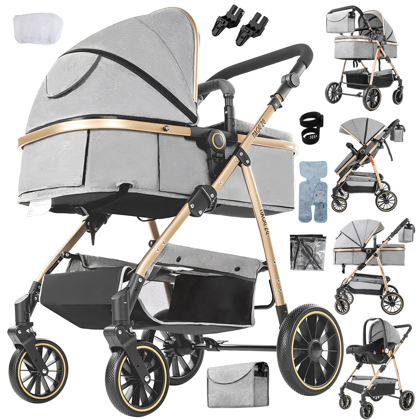 3-in-1 Baby Stroller Convertible Car Seat Carrier Newborn