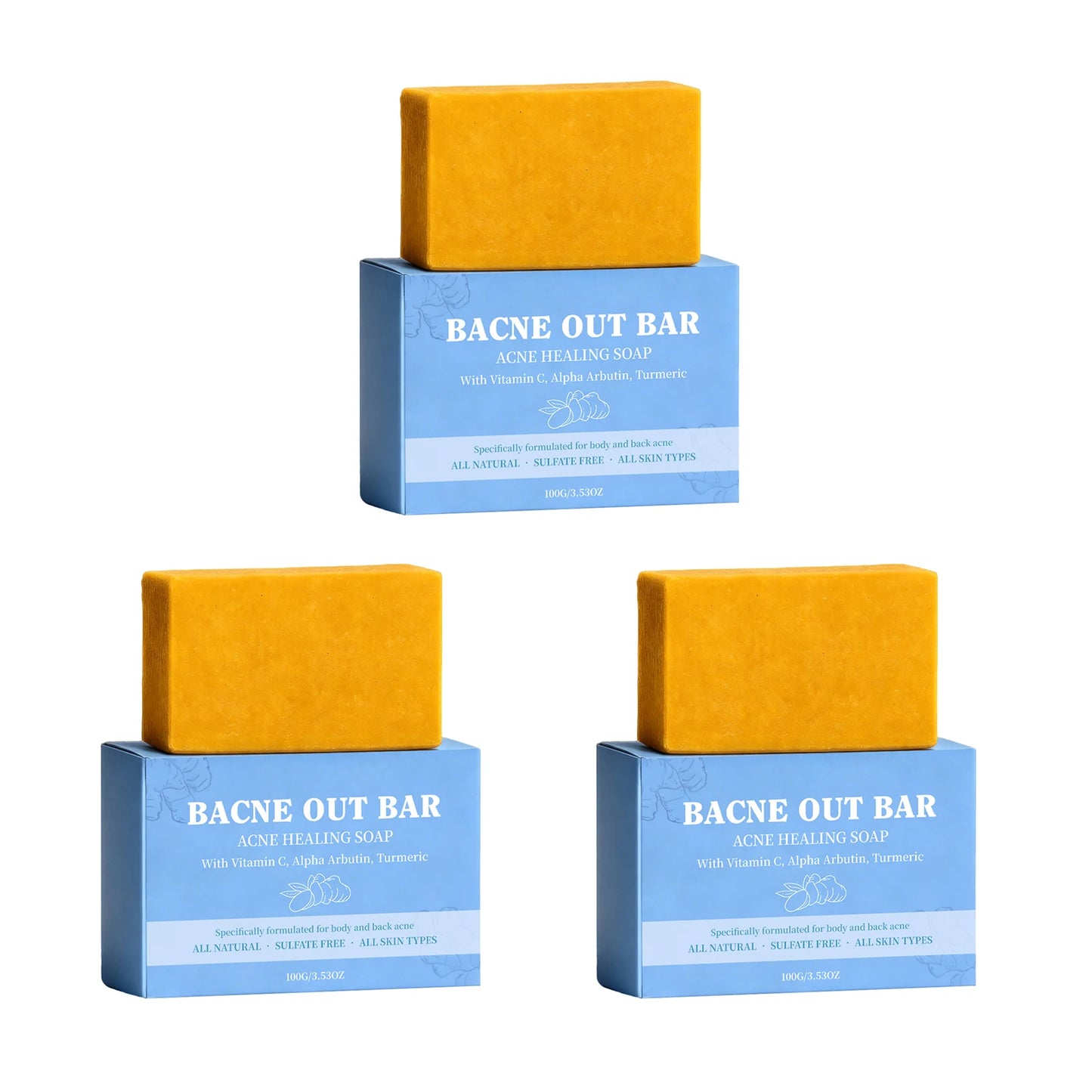 Body Cleansing Soap Moisturizing Brightening for Back Acne Free Natural Body Wash Bar Deep Clean Removes Odors Smooth Skin 100g