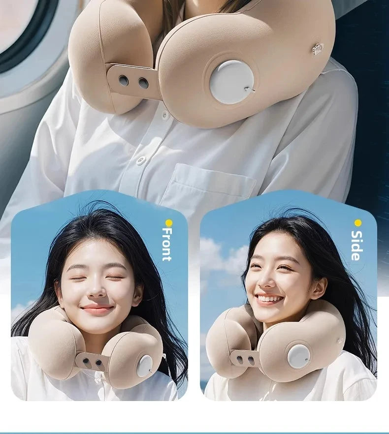 Travel Pillow Inflatable U-Shape Neck Pillow Portable Cervical Orthopedic Protection Airplane Neck Pillows Travel Essentials