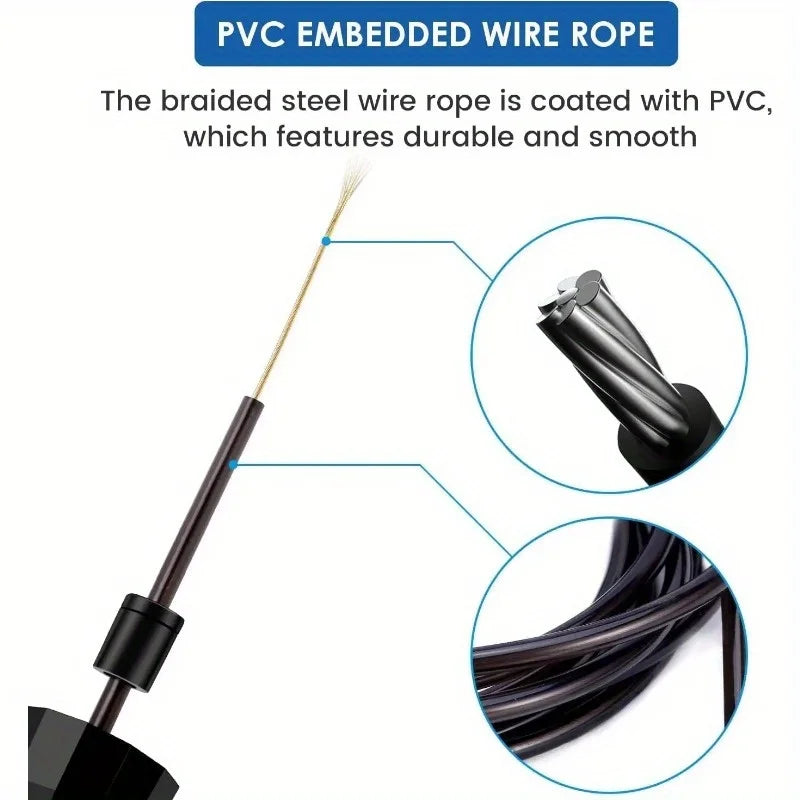 Fitness Adjustable Jump Rope, Workout Jump Rope, Tangle-Free Fast Jump Rope, Ball Bearing Swivels for Men and Women, Aerobic