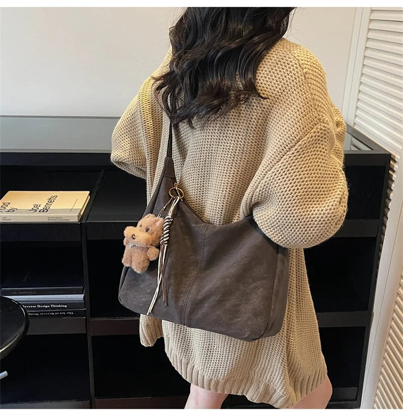 Fashion Soft PU Leather Tote Bags for Women Trend Female Simple Large High Capacity Shoulder Women Handbags Messenger Bags