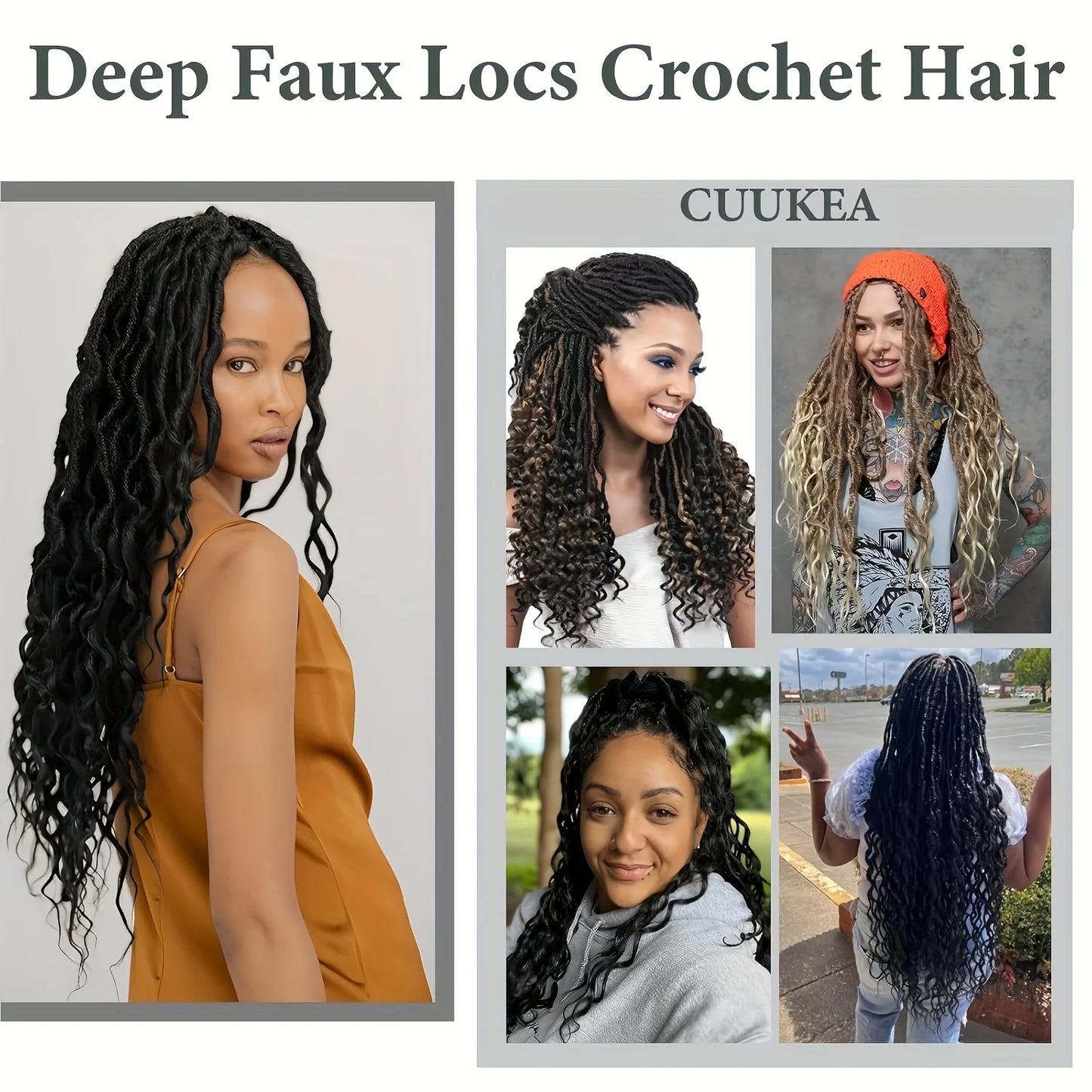 Deep Faux Locs Crochet Hair 14Inch Goddess Locs Crochet Hair Soft Loc Faux Loc Crochet Braids with Curly Ends For Synthetic Hair