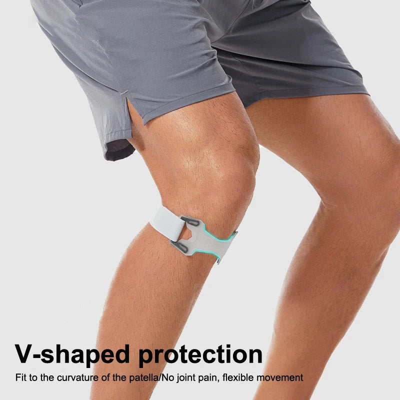 Patella Kneecap Band Adjustable Silicone Knee Tendon Strap Pressurized Protector Knee Pad Basketball Sports Shock Absorption
