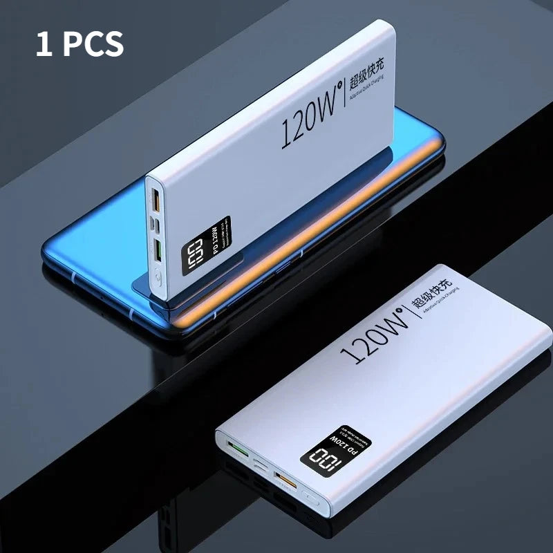 30000mAh PD18W 120W Power Bank Super Fast Charging Large Capacity Portable Battery Charger Digital Display For iPhone Xiaomi