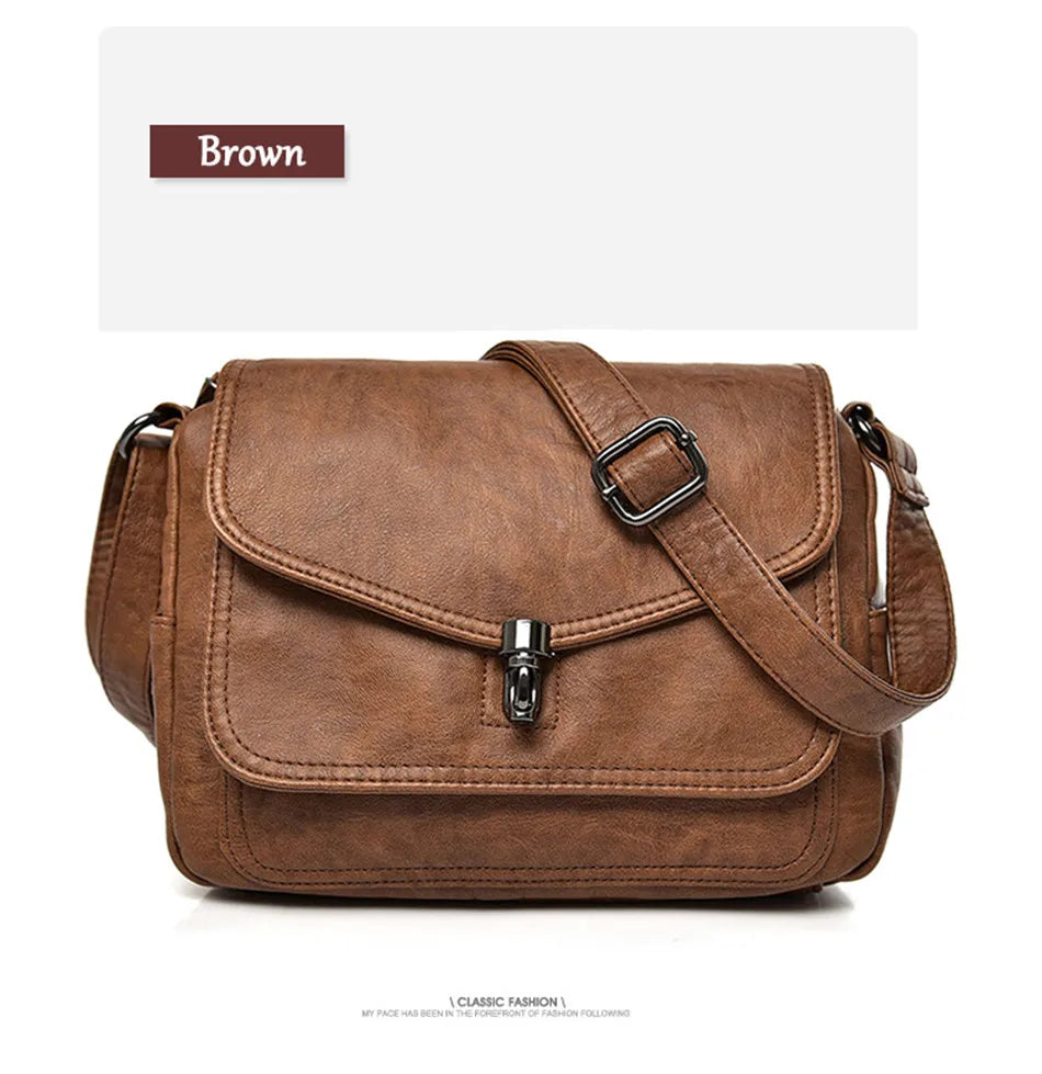 Vintage Soft Leather Women's Crossbody Bag Luxury Designer Handbag Small 2024 Sac a Femme Femmels' Shoulder Bags