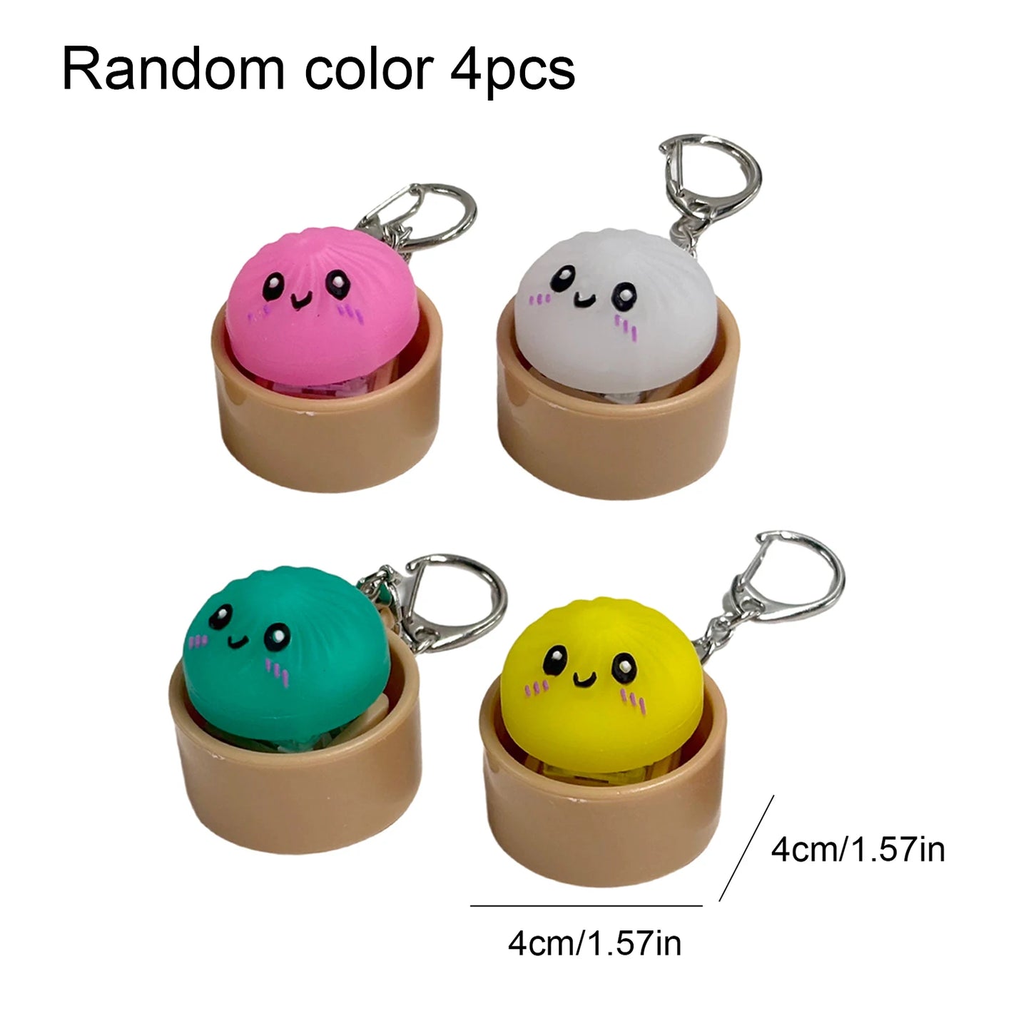 4-12PCS Simulation Dumpling Keyboard Clicker Stress Relief Toy Cute Keychains Decoration Gifts Emotion Fidgets Toy Mini Pendant