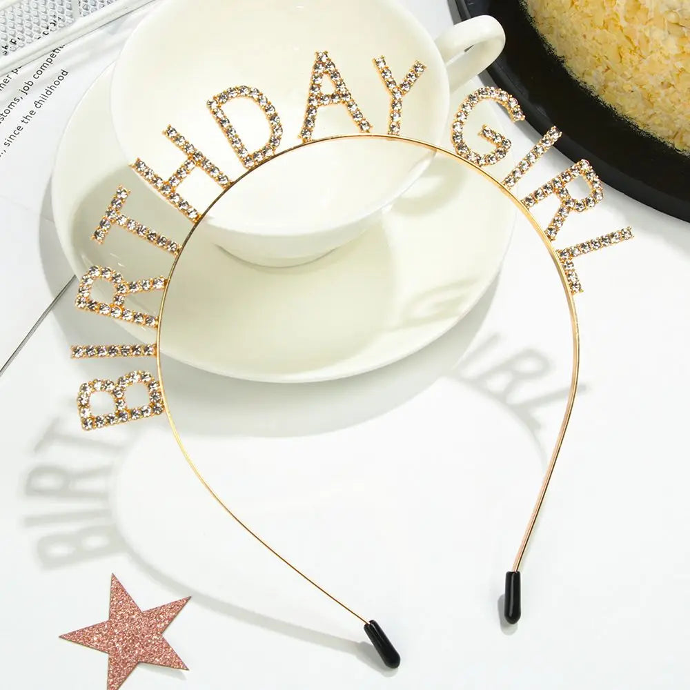 Fashion Metal Alloy Women Hair Hoop Birthday Girl Headband Birthday Party Tiara Princess Crown