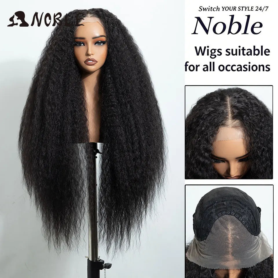 Noble 30 Inch Synthetic Lace Front Wigs For Women Curly Ash Blonde Highlight 13x4 Body Wave Silk Base Lace Wig Cosplay Daily Wig