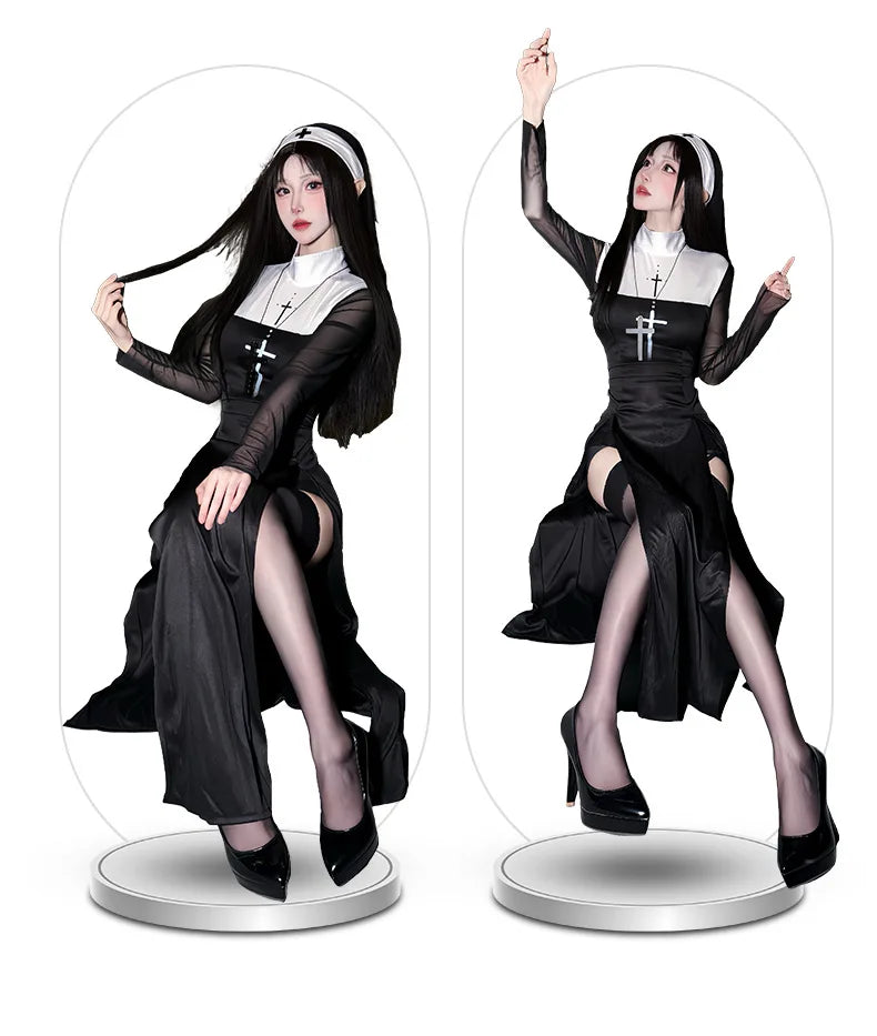 2026 Halloween adult costume cosplay sexy nun costume Nun carnival cosplay performance costume