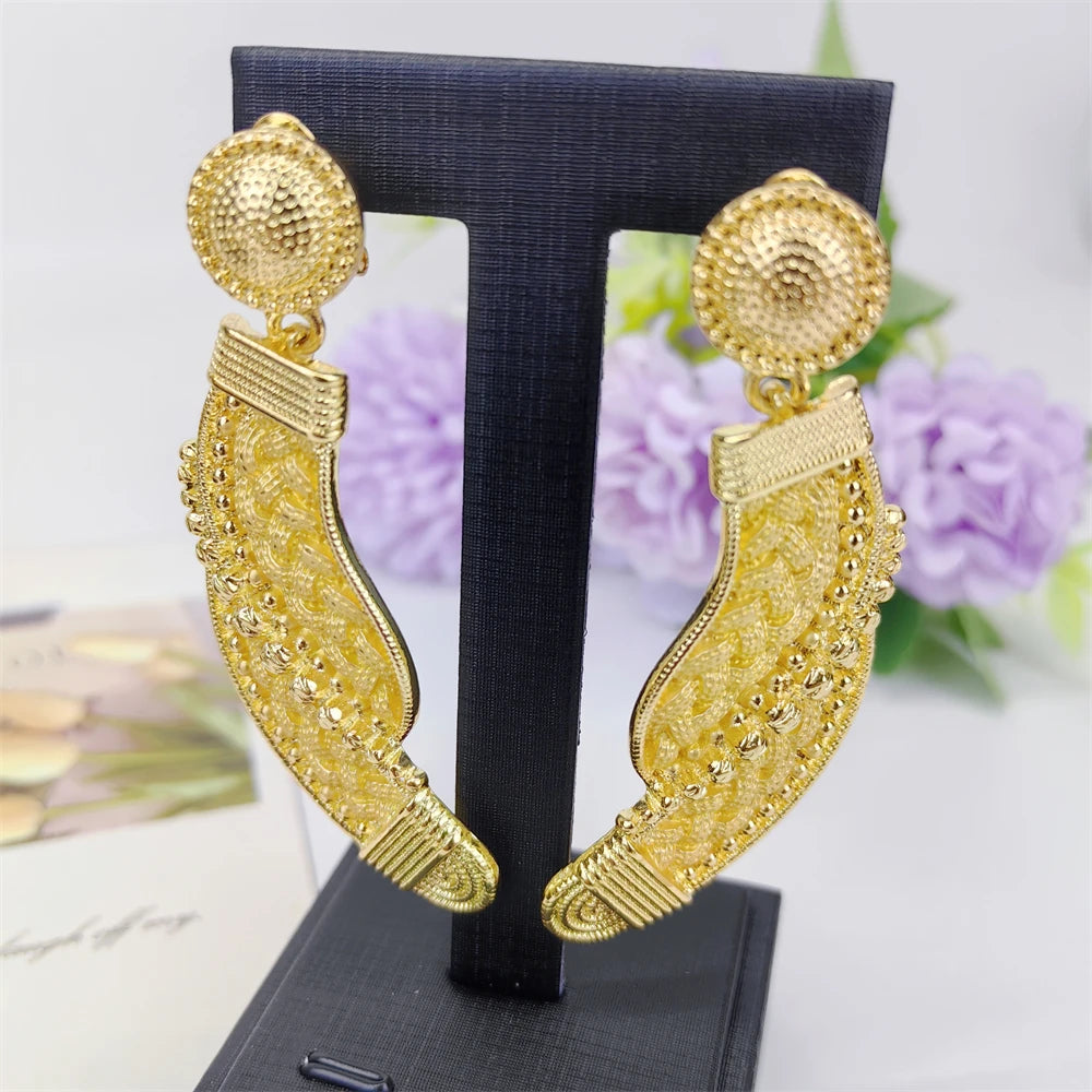 Dubai Jewelry Set Minimalistiese Quality Women Necklace Earrings Bracelet And Ring Luxury Design Weding Party Gift