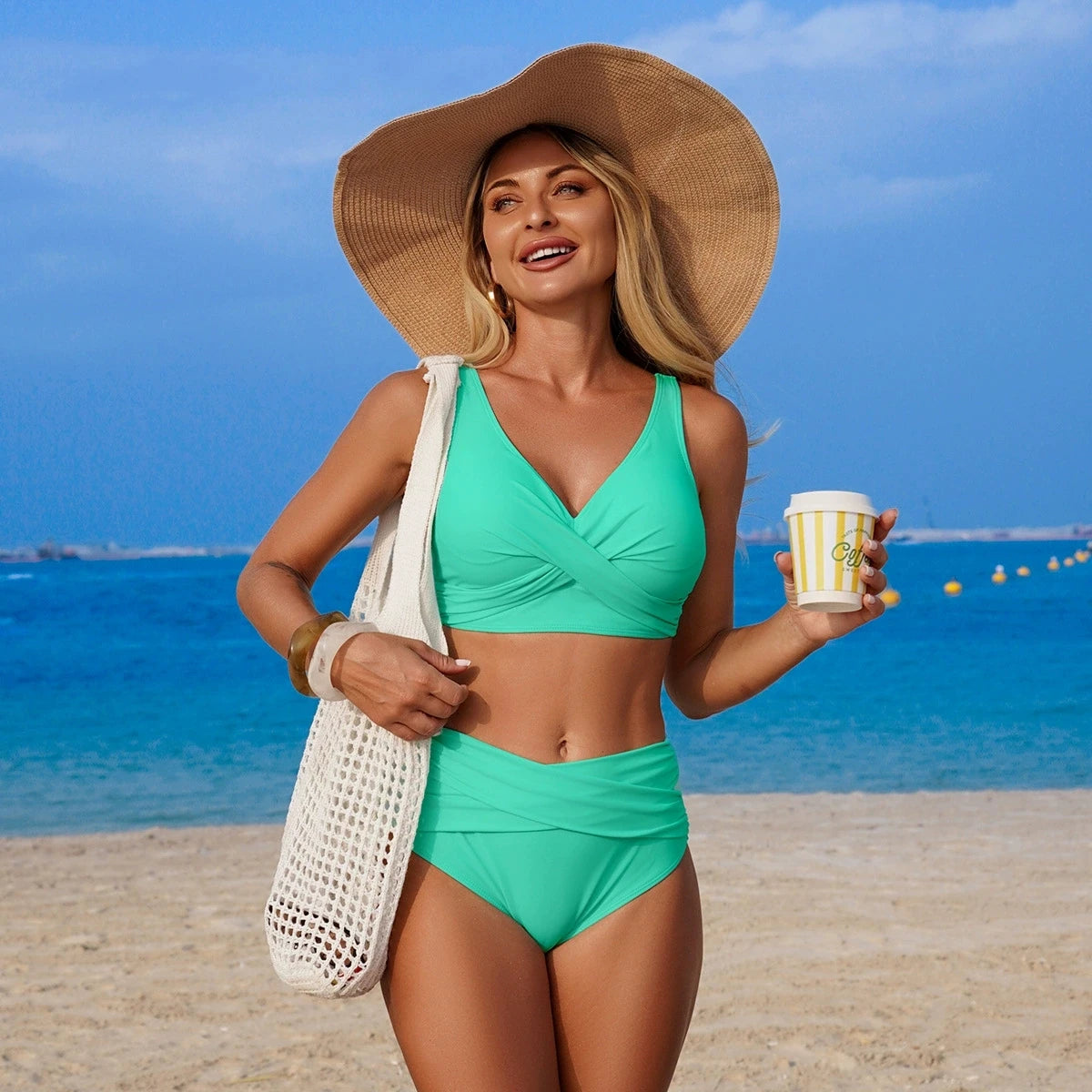 VigoBreviya 2026 Sexy Solid Strapped Swimwear Women Cross Push Up Bikini Set Brazilian Lady Swimsuit High Waist Beach Bath Suit