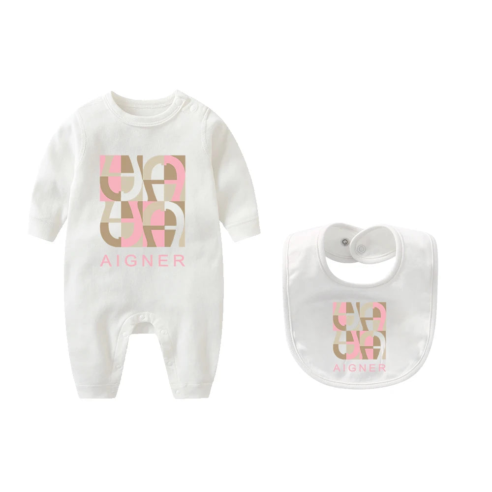 Popular jumpsuit for newborns in autumn, hot selling new design, soft scarf, scarf, hat, children's long sleeved jumpsuit
