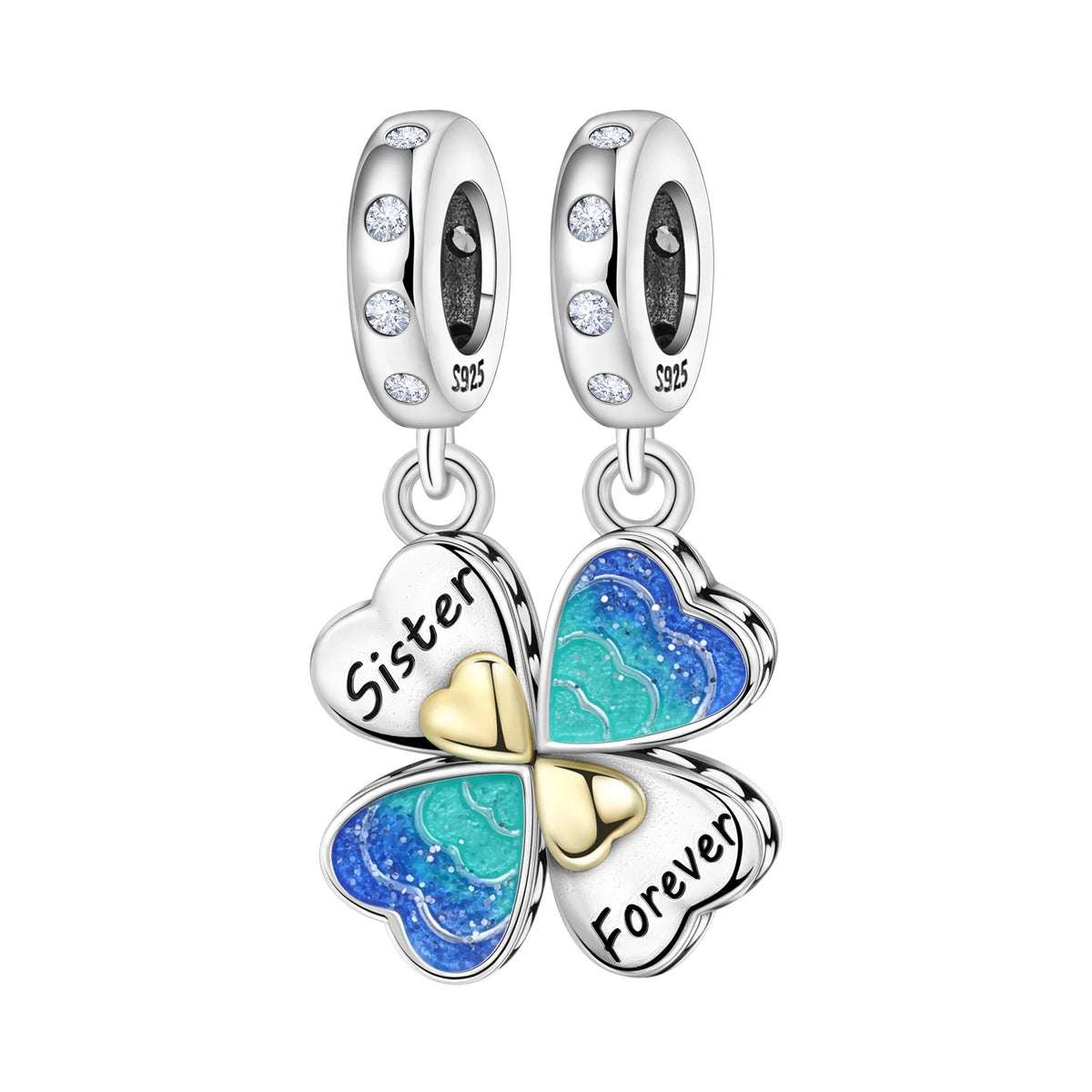 925 Sterling Silver Two-tone Symmetrical Angel Wing Pendant Necklace for Women Lucky Symbol Original Jewelry Party Couple Gift