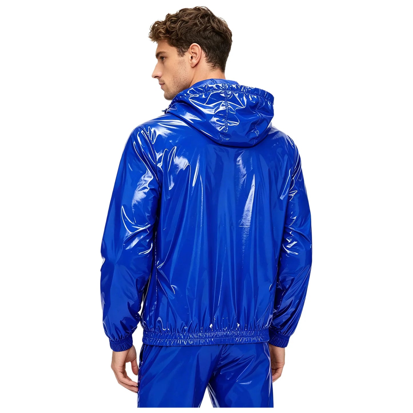 Men Waterproof Hooded Trench Jacket Long Sleeve Hood Outerwear Windbreaker Raincoat fo Hiking Fishing Biking Thermal Windbreaker