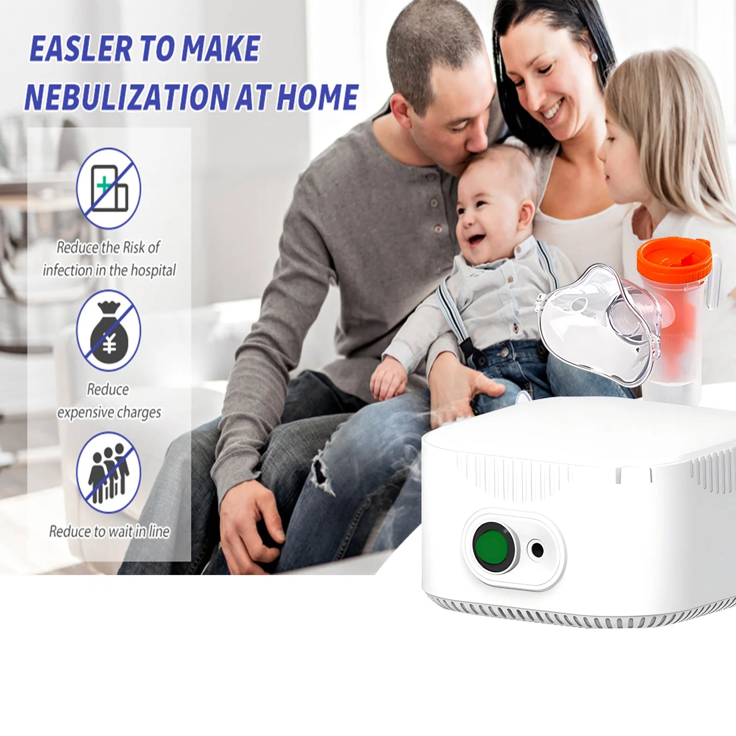 Portable Nebulizer Machine for Adults and Kids,Compressor Nebulizer Low Noise Nebulizer Desktop Nebulizer for Home Use