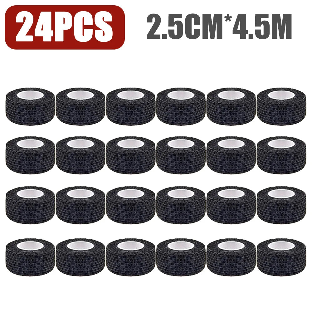 96/48/24/12/6/2pcs BlackTattoo Grip Tape Wrap Elastic Bandage Wrap 5cm/2.5cm for Tattoo Grip Tube Tattoo Pen Machine Supply