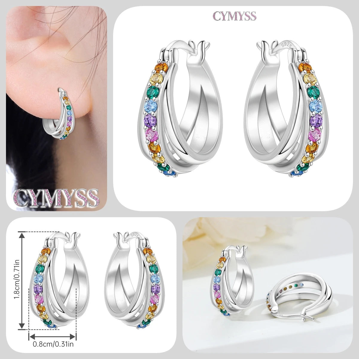 925 Sterling Silver Needle Iris Flower Hoop Earrings for Women Original Elegant Versatile Jewelry Birthday Party Fine Gift 2026