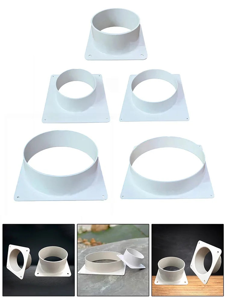 1pc Exhaust Pipe Straight Pipe 100-300MM ABS Air Duct Connectors Flange Ventilation Ducting Replaceable Accessories White