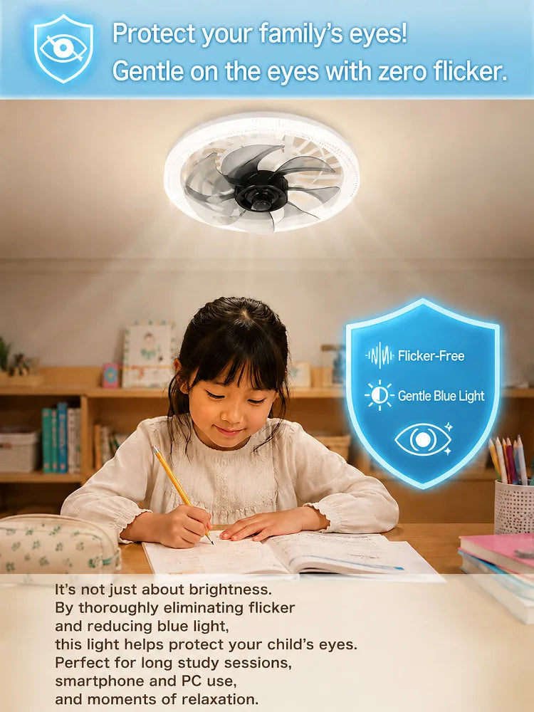 Led Fan Light Smart Remote Control Ceiling Fan With Light E27 For Living Room Converter Base Dimmable 4 Adjustable Wind Speed