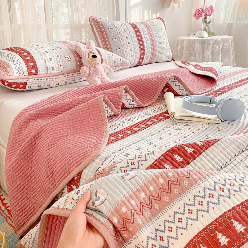 100% Cotton Bed Cover Thicken Bedspread Skin-friendly Printed Blanket Quilted Bedsheet Soft Bedspreads Cubrecama (No Pillowcase)