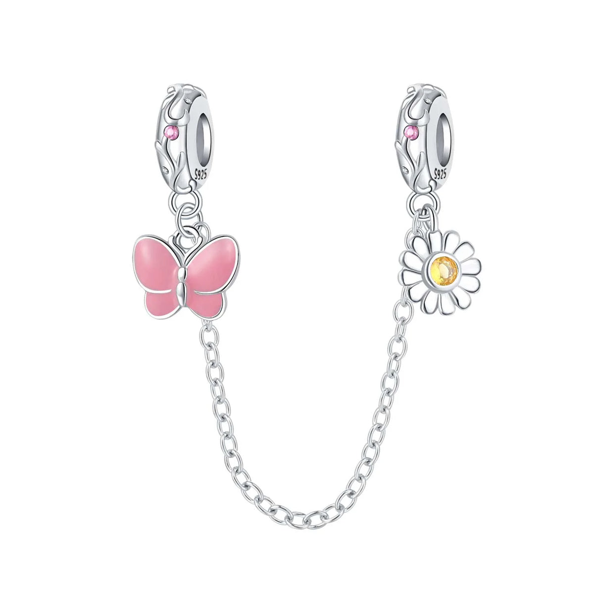 925 Sterling Silver Plated Bee Sunflower Butterfly Charm Pendant Fine Jewelry Women DIY Bracelet Necklace Birthday Party Gift