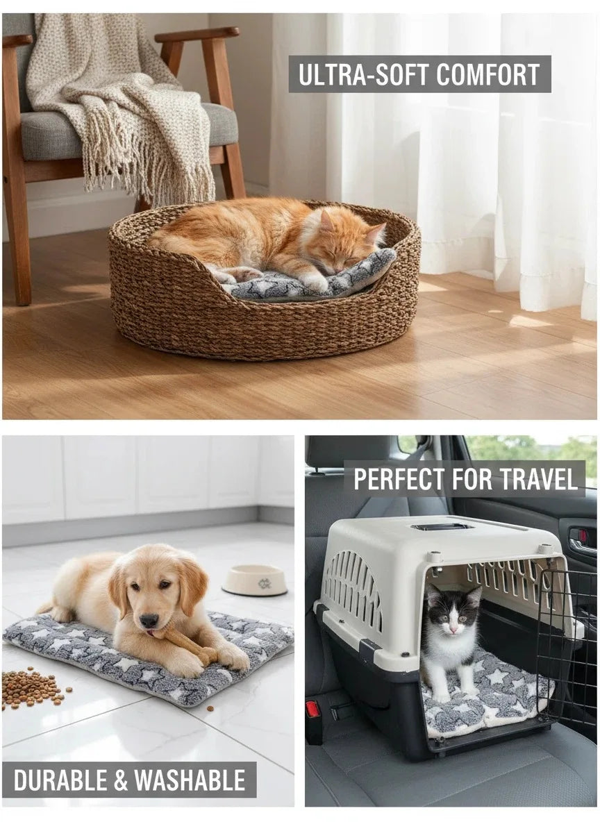 Durable Pet Blanket Plush Dog Sleeping Bed Mats Washable Cat Portable Sofa home travel suitable Warm Soft Flannel relax Towel