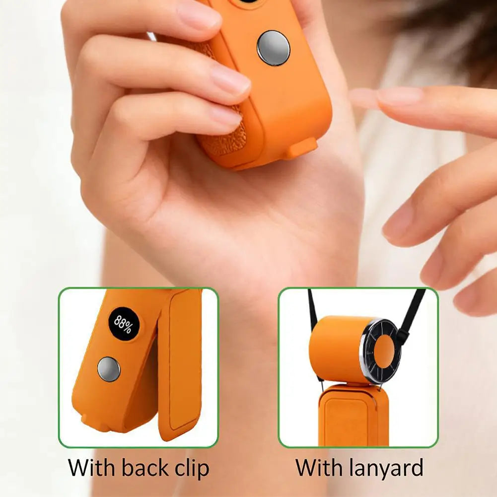Portable Handheld Mini Fan Foldable Cooling Fans 5 Speed USB Rechargeable Fan with Phone Stand And Digital Display Screen