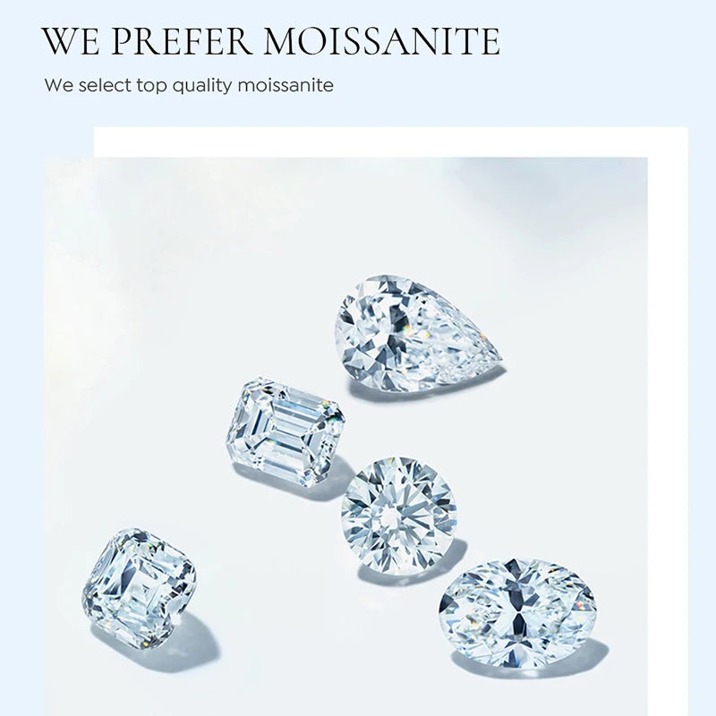 GRA Fashion Real 0.3CT*5 Moissanite Rings for Women Gift 925 Sterling Silver Brilliant Diamond Wedding Luxury Fine Jewelry