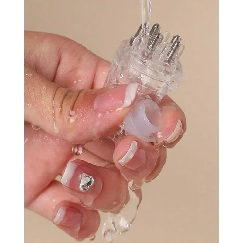 1 Pcs Five Needle Scalp Applicator Portable Mini Head Essential Oil Ball Massage Comb Hair Growth Liquid Application Guide Tool