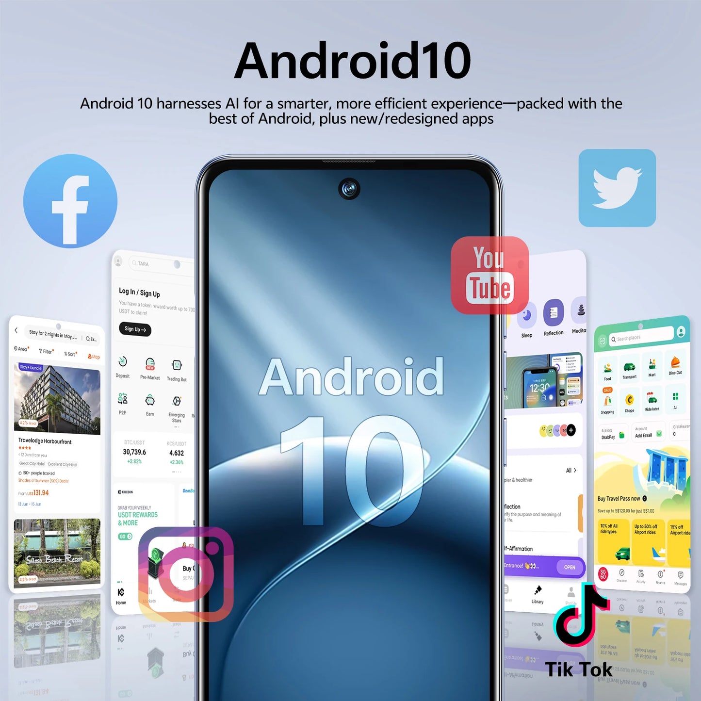 IVMI Global Camon50 Pro Smartphone Android10.0 3GB+16GB 6.85'' Dual SIM GPS Face Unlock 4G Network Curved Screen Mobile Phones