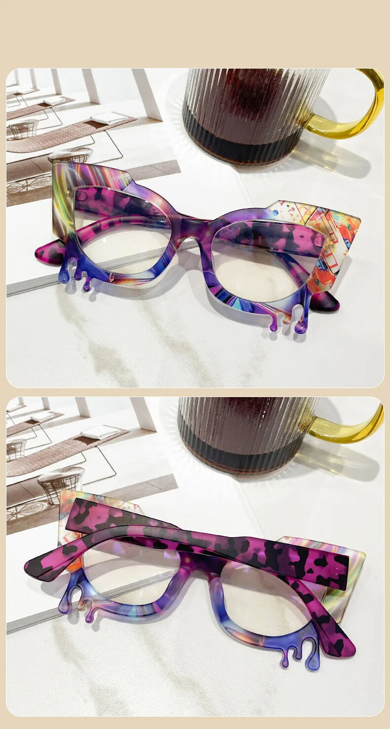 2024 New In Colorful Reading Glasses Women Popular Casual Optical Presbyopia Eyeglasses Diopter +50+100+150+200+300+350 300921