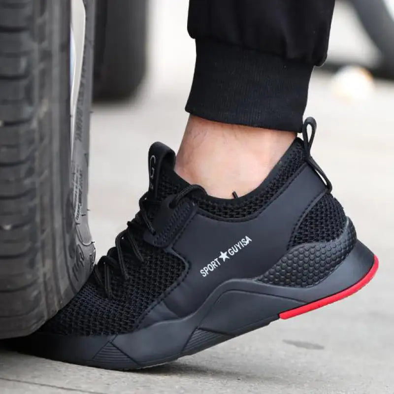 Summer Safety Shoes Mesh Work Shoes Lightweight Safety Sneaker For Men Breathable Protective Work Sneakers Steel Toe Shoes Man