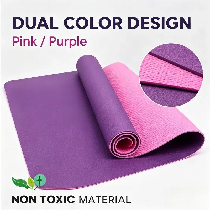 Fitness Yoga Mats Anti-slip Sport 6MM TPE Mat Blanket Exercise Yoga Pilate Gymnastics Mat Equipment Floor Work 6MM Thick TPE
