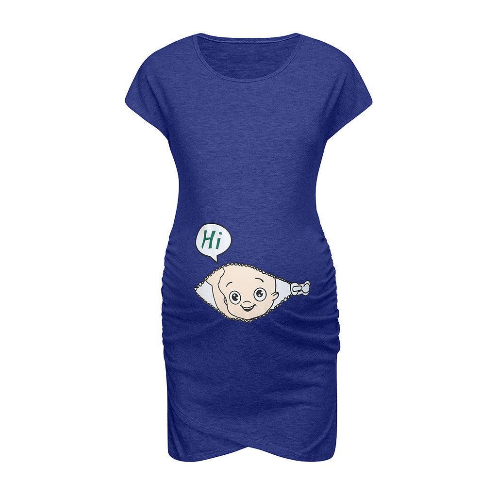 Maternity Cartoon Letter Print Pregnant Woman Dress Sleeveless O-neck Pregnancy Maternity Dress Nusring Maternity Casual Clothes