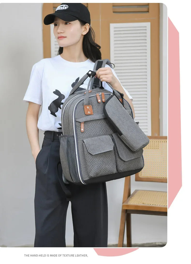 Diaper Bag Backpack for Stroller Waterproof Mummy Large Capacity Outdoor Travel Nappy Maternity Bag with Portable Changing Pad