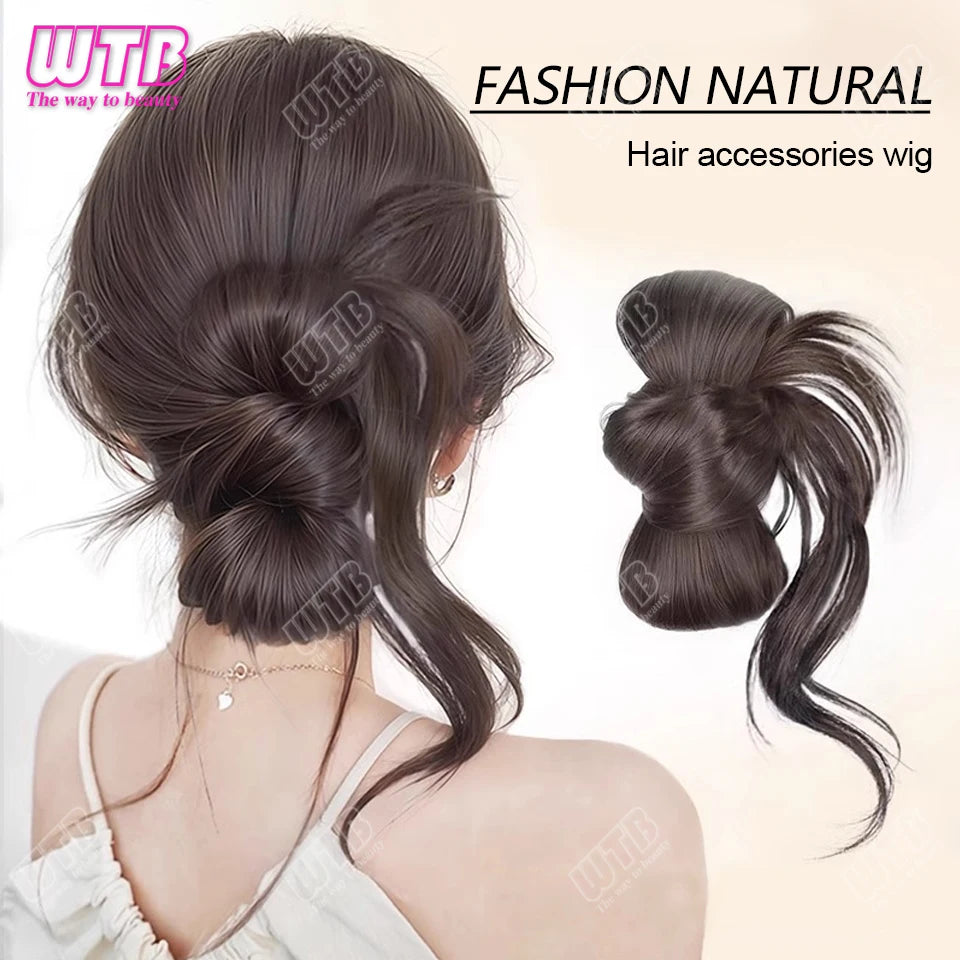 WTB Synthetic Hair Accessories Wig Female Grip Synthetic Hair Bun Wig Natural Hair Ring Wig