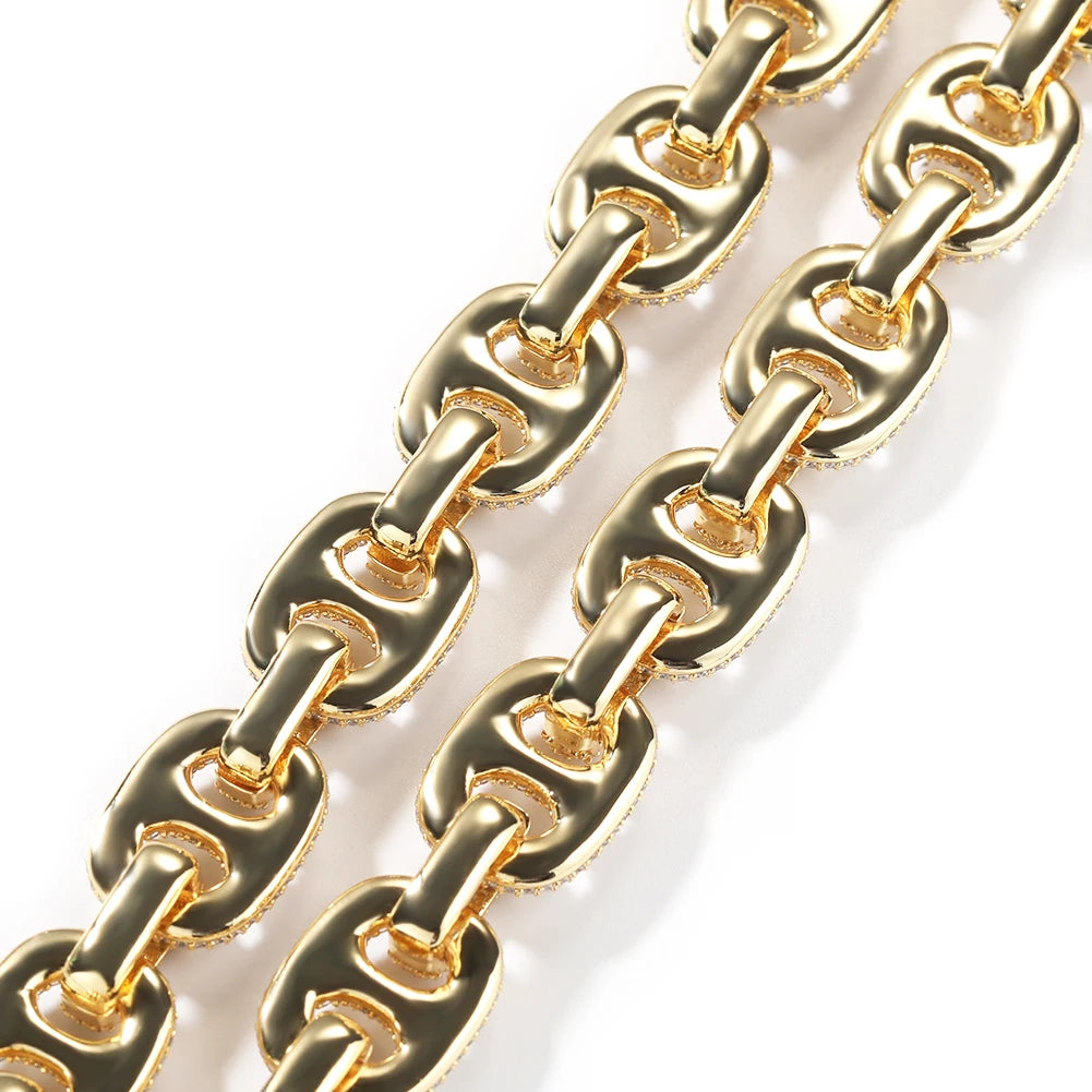 UWIN Pig Nose Shape Chain Bracelets Iced Out Full Cubic Zirconia Stones Fashion Jewelry for Women & Men