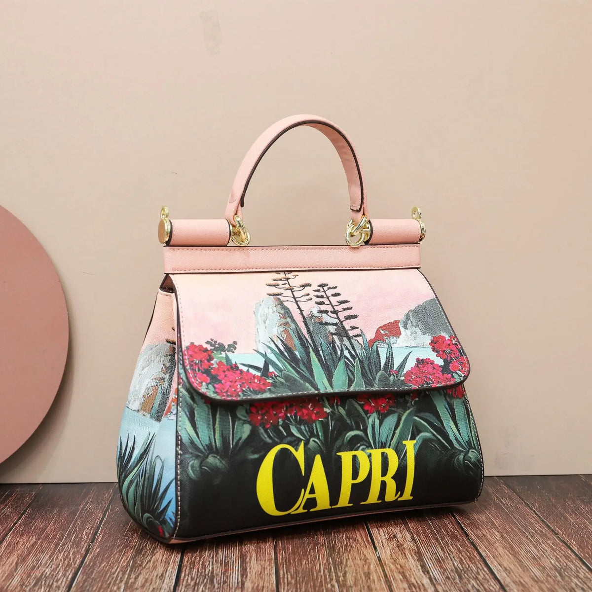 Luxury Women Bags Leather Vintage Painting Art Purse Handbags Girl Shoulder Bag Fashion Cross Body Messenger Bag Female Totes