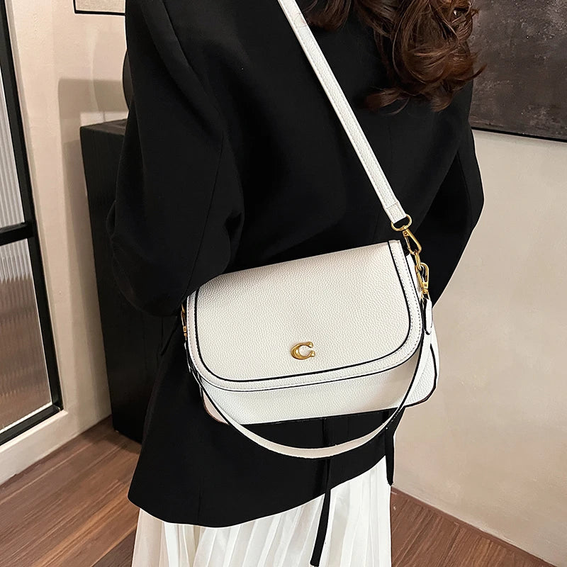 Retro Luxury Women Shoulder Bag Elegant Leather Crossbody Bag High End Tote Vintage Classic Designer