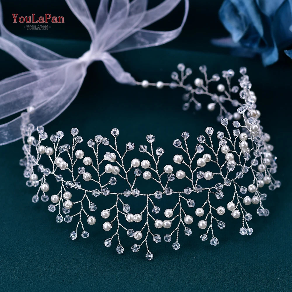 YouLaPan Wedding Rhinestone Sash Belts Pearls Crystal Belt For Girls Bridal Dress Accessories Woman Party Dress Waist Sash SH55