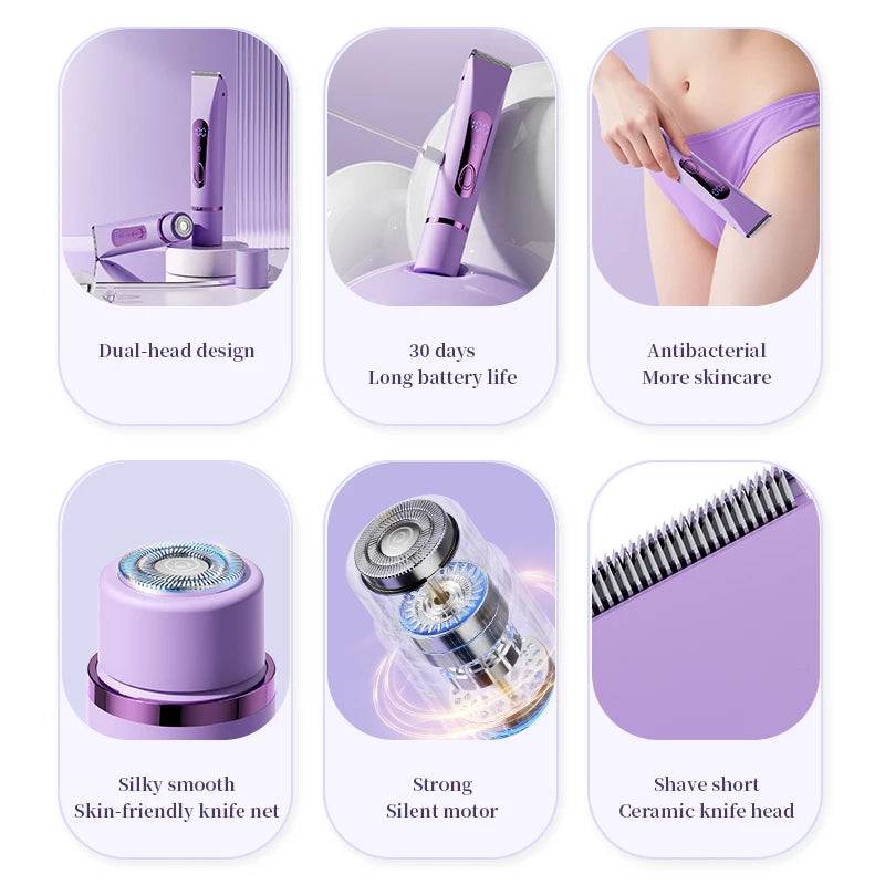 Woman Double Head Electric Shaver Dual Purpose Female Razor Body Epilator Leg Underarm Bikini Electric Hair Remover Trimmer