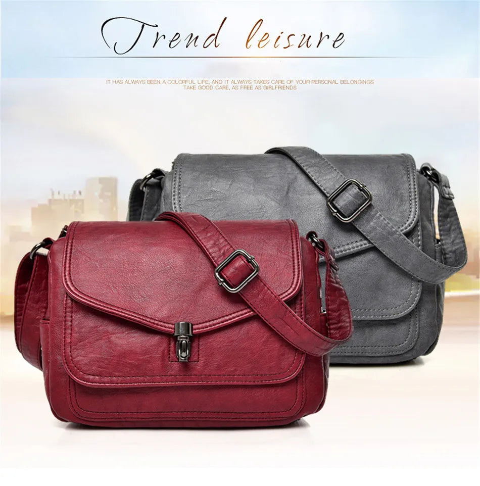 Vintage Soft Leather Women's Crossbody Bag Luxury Designer Handbag Small 2024 Sac a Femme Femmels' Shoulder Bags