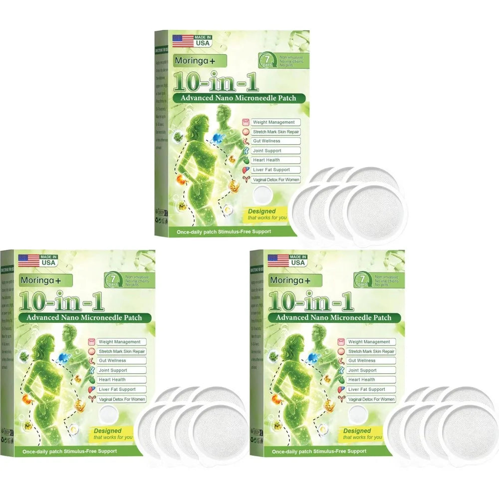 1-10X Advanced Moringa Berberine X Nad Patches - Comprehensive 10-In-1 Wellness Support Promote Internal Balance for Women Men