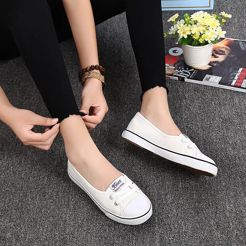 Women Shoes Female Flats Breathable Ladies Casual Canvas Shallow Sports Shoes Women's Sneakers Fashion Comfortable Sneakers